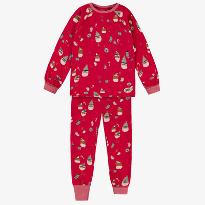 Pyjama rouge à motifs festifs, enfant