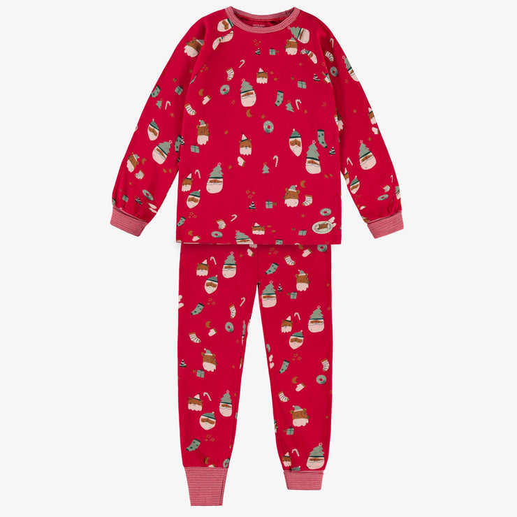 Pyjama rouge à motifs festifs, enfant