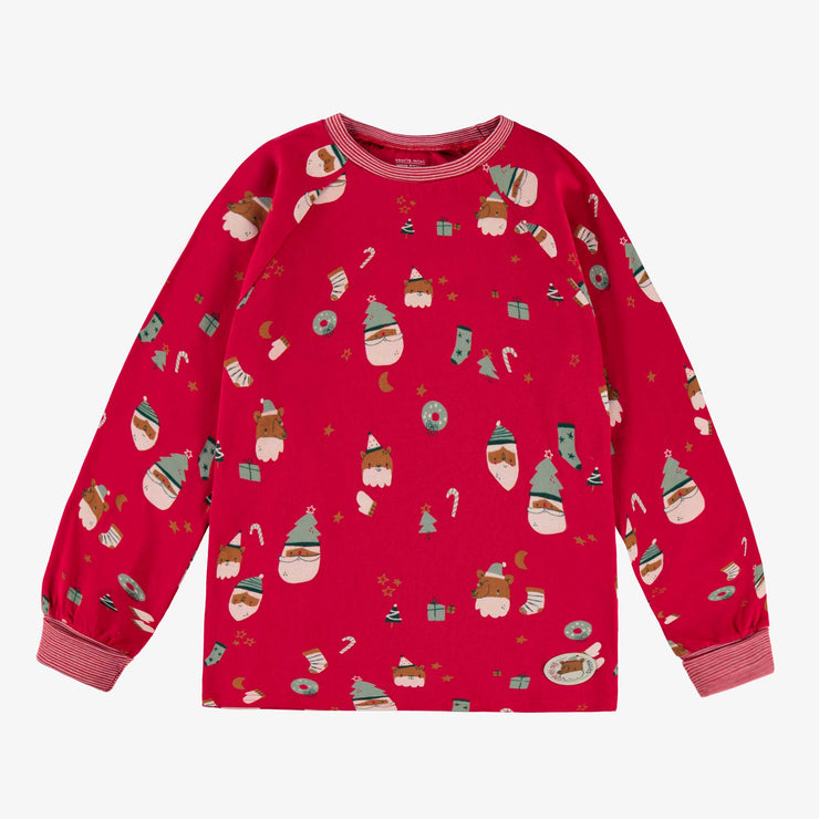 Pyjama rouge à motifs festifs, enfant