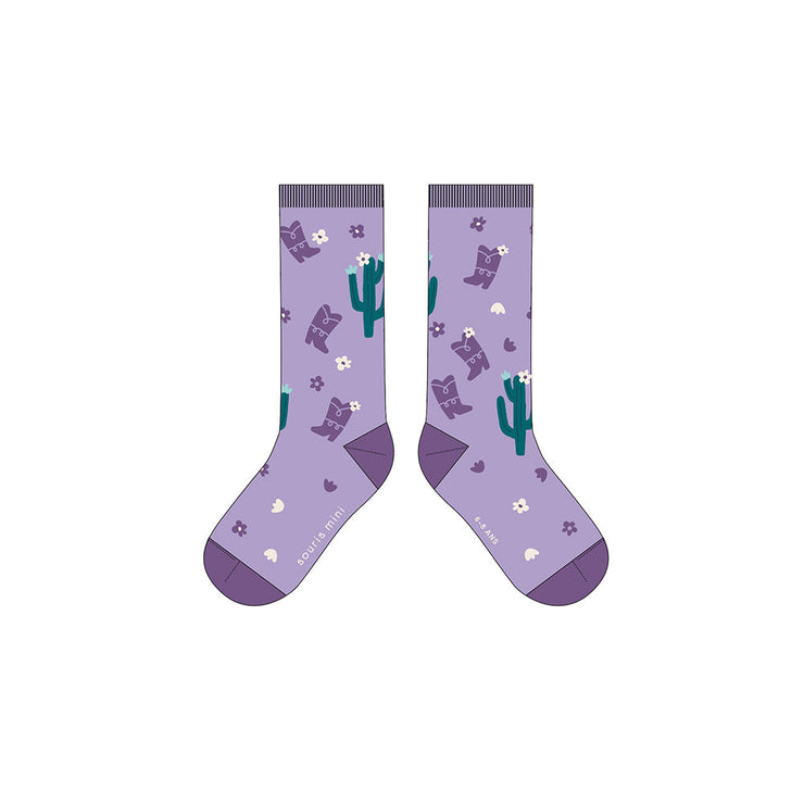 Chaussettes mauves à motifs, enfant