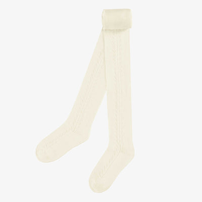 Collant crème avec motif en pointelle, enfant