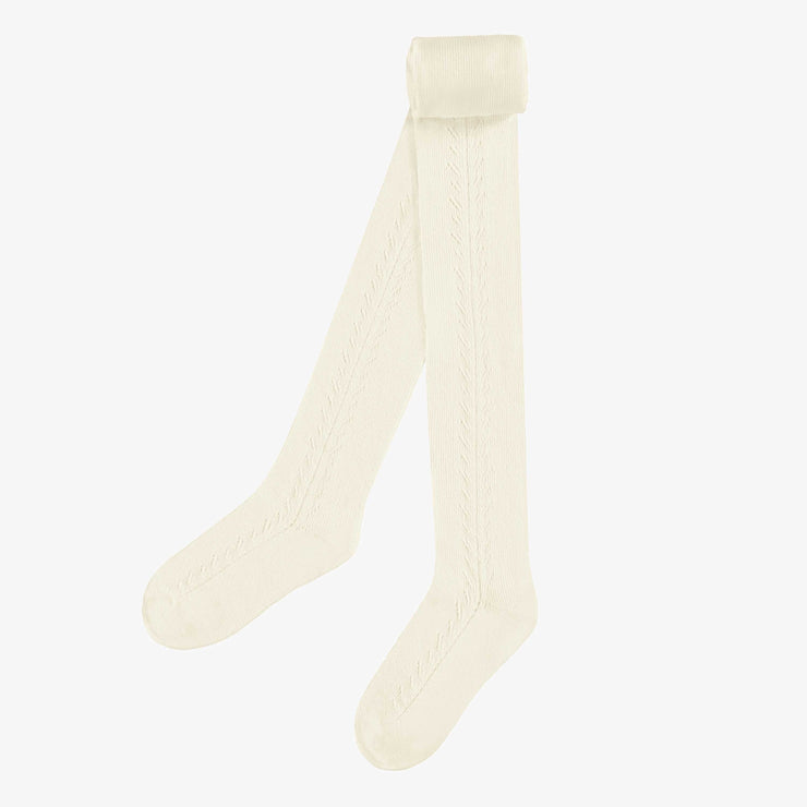 Collant crème avec motif en pointelle, enfant