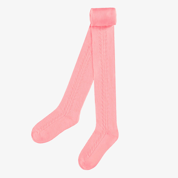 Collant rose avec motif en pointelle, enfant