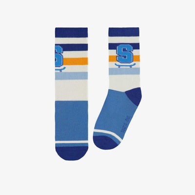 Chaussettes crème à rayures, enfant