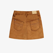 Jupe brune en faux suède, enfant