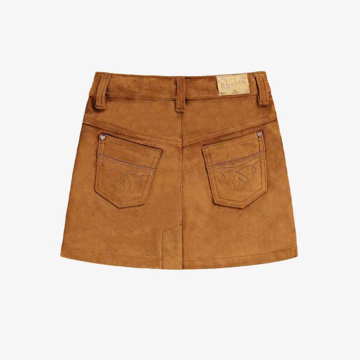 Jupe brune en faux suède, enfant
