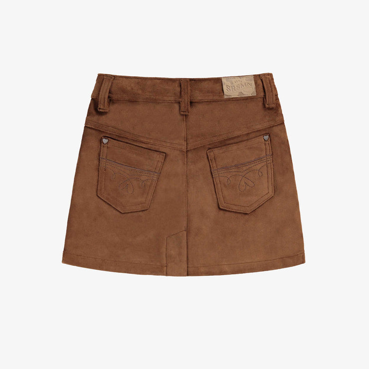 Jupe brune en faux suède, enfant