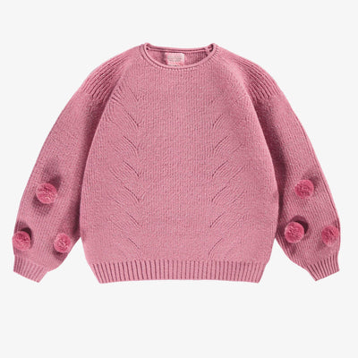 Chandail rose scintillant en tricot, enfant