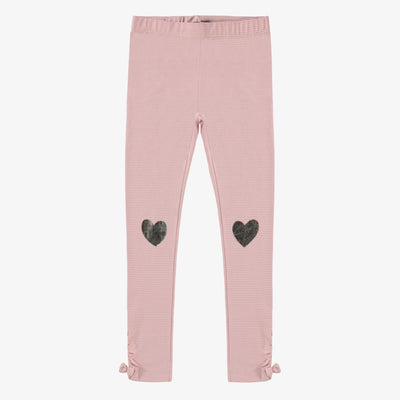 Legging rose avec cœurs, enfant