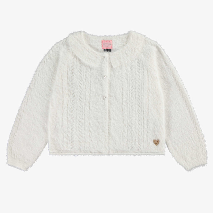 Cardigan blanc pelucheux, enfant