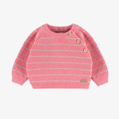 Chandail rose en tricot, naissance