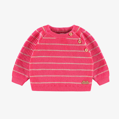 Chandail rose en tricot, naissance