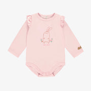 Cache-couche rose avec illustration, naissance