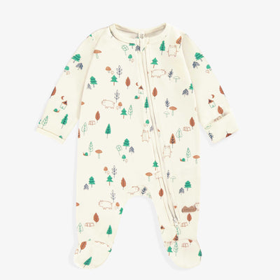 Pyjama crème à motifs, naissance
