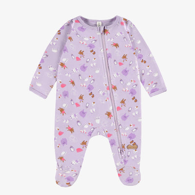 Pyjama mauve à motifs, naissance