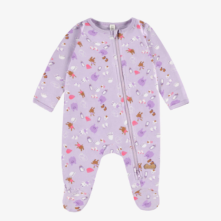Pyjama mauve à motifs, naissance