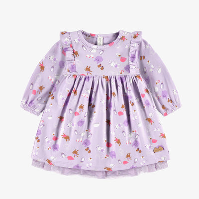 Robe mauve à motifs, naissance