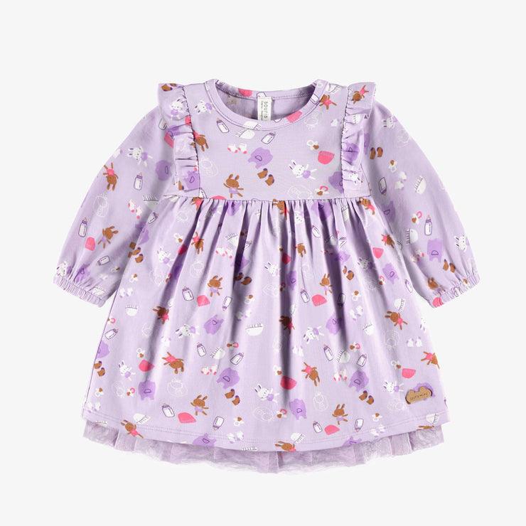 Robe mauve à motifs, naissance
