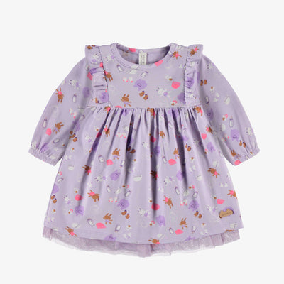 Robe mauve à motifs, naissance