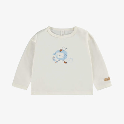 T-shirt crème avec illustration, naissance