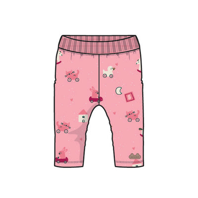Legging rose en velours, naissance