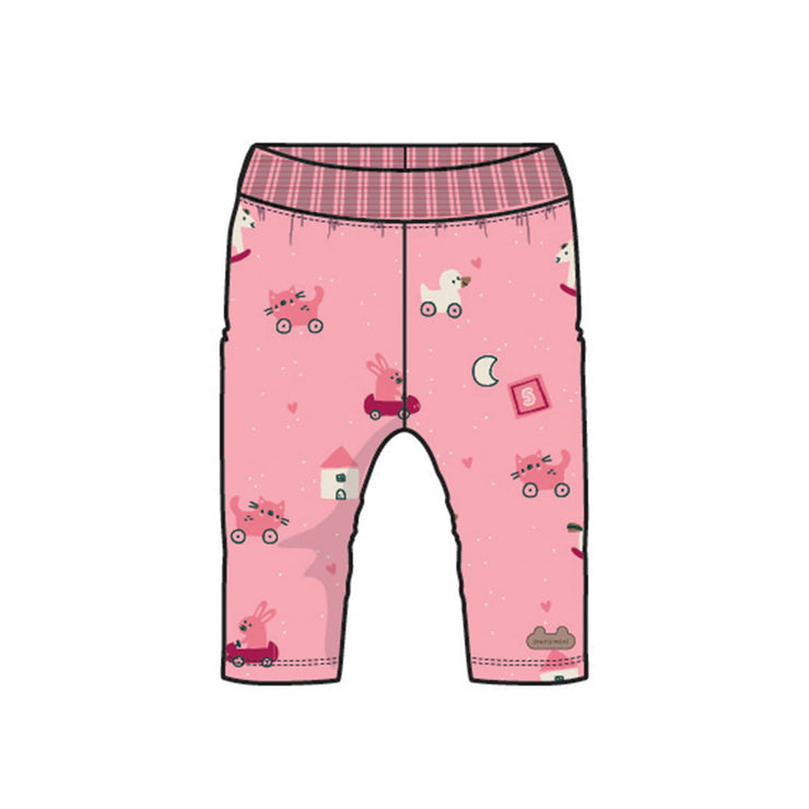 Legging rose en velours, naissance