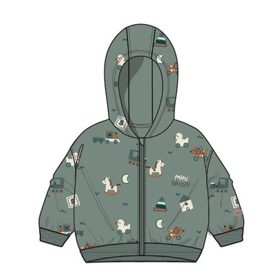 Veste verte en velours, naissance