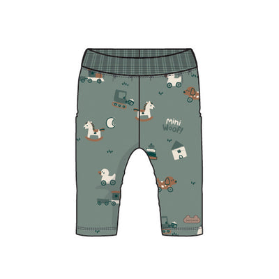 Legging vert en velours, naissance