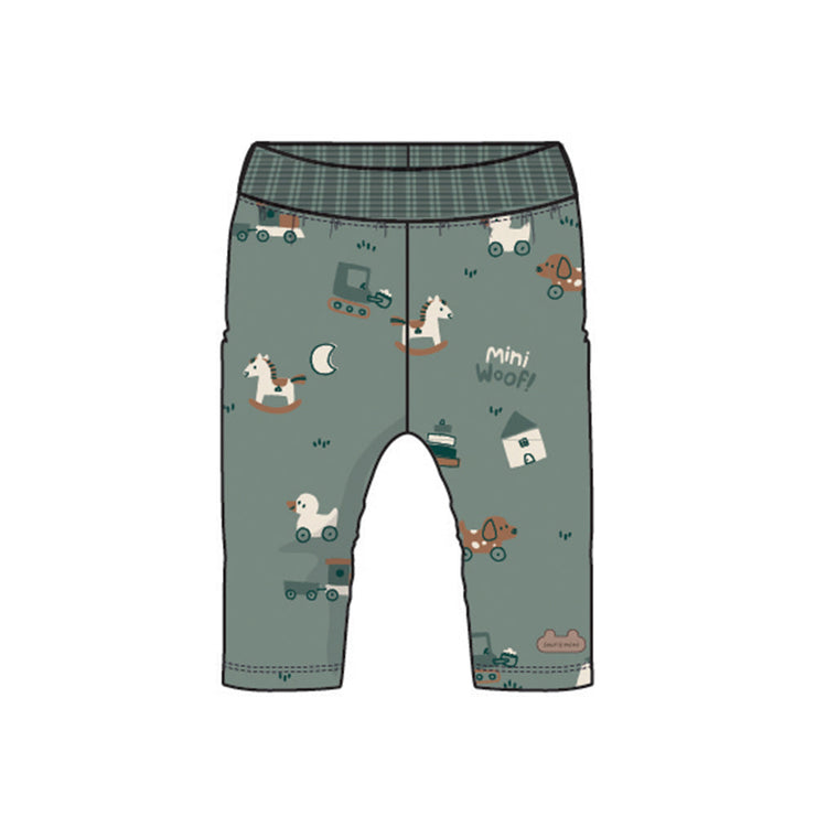 Legging vert en velours, naissance