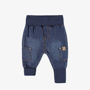 Pantalon évolutif en denim, naissance
