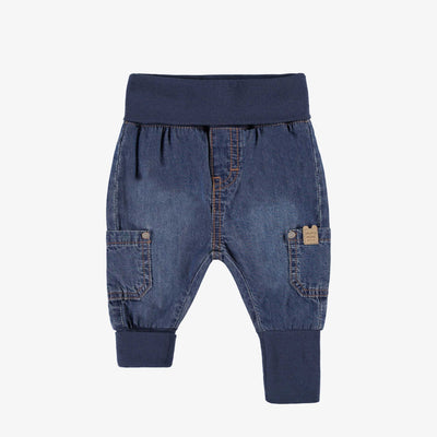 Pantalon évolutif en denim, naissance
