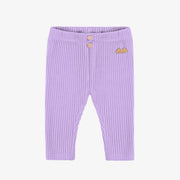 Legging mauve en tricot côtelé, naissance