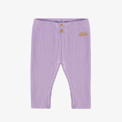 Legging mauve en tricot côtelé, naissance