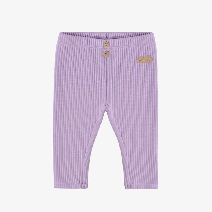 Legging mauve en tricot côtelé, naissance