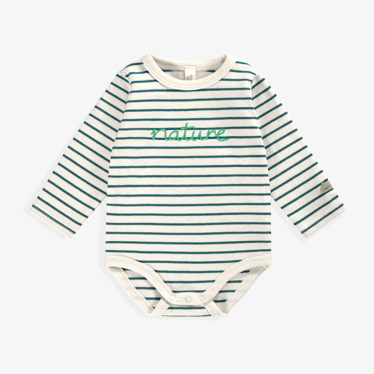 Cache-couche crème à rayures vertes, naissance