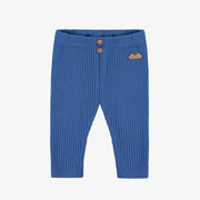Legging bleu en tricot côtelé, naissance