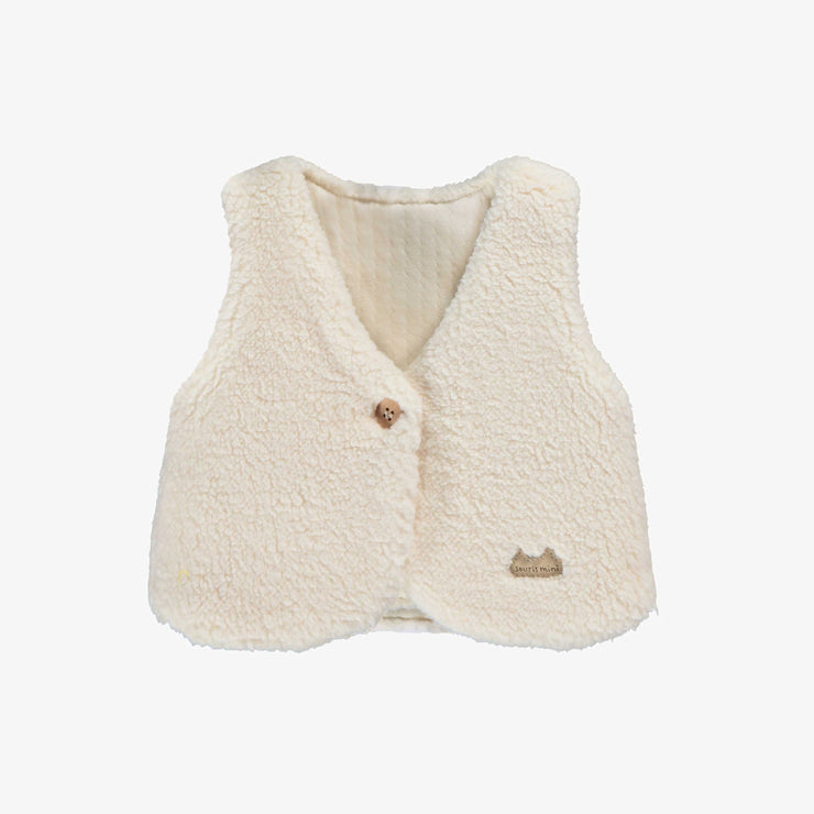 Veste sans manches crème en sherpa, naissance