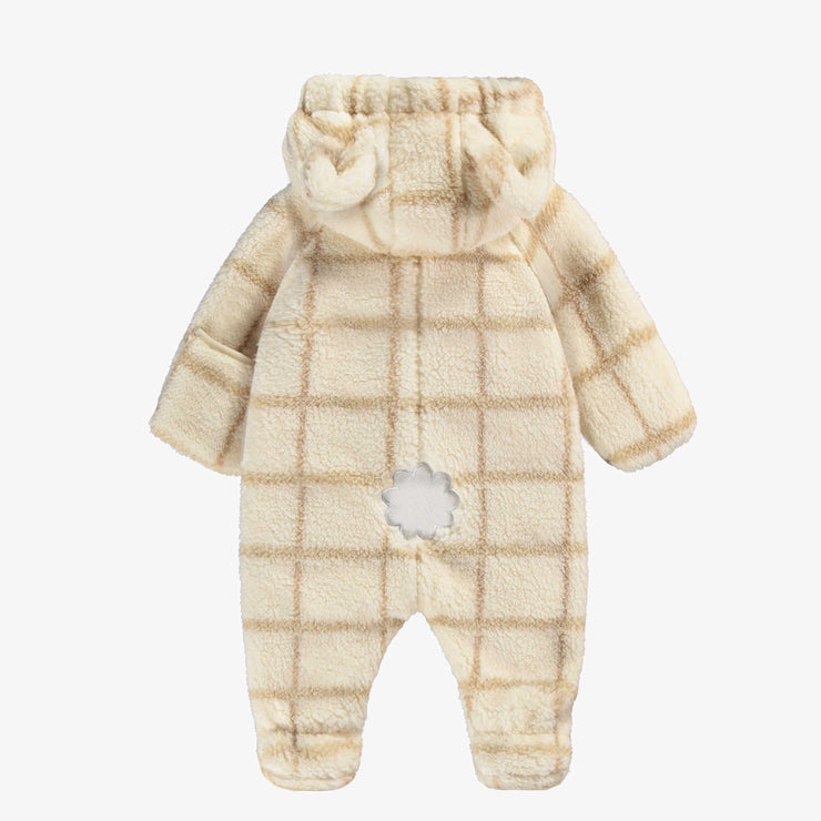 Dos de l'une pièce crème en sherpa, naissance