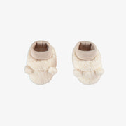 Pantoufles crème en sherpa, naissance