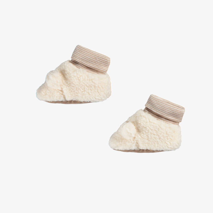 Pantoufles crème en sherpa, naissance