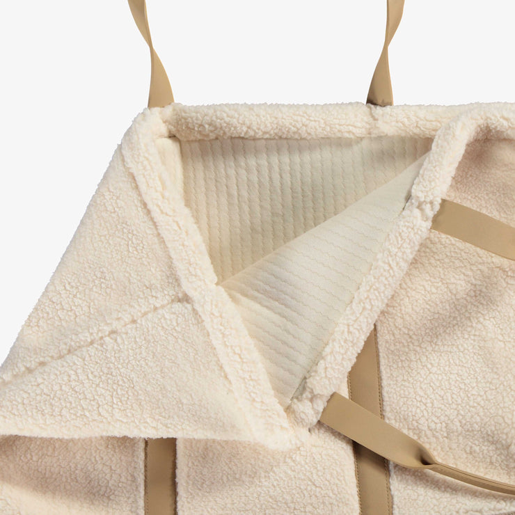Sac fourre-tout en sherpa et faux cuir