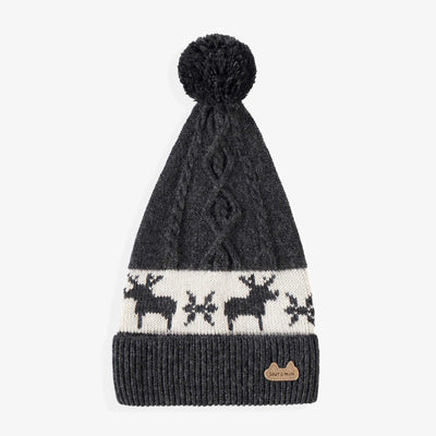 Bonnet gris à motifs jacquard, naissance