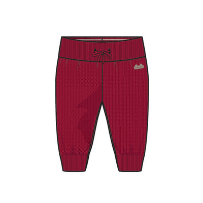 Pantalon rouge en tricot, naissance