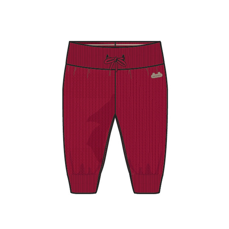 Pantalon rouge en tricot, naissance