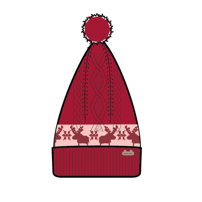 Bonnet rouge à motifs jacquard, naissance