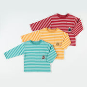 T-shirt turquoise à rayures, bébé