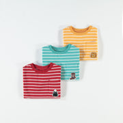 T-shirt rouge à rayures, bébé