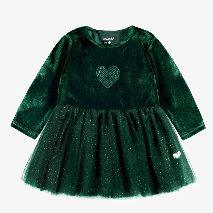 Robe verte en velours et paillettes, bébé - Souris Mini