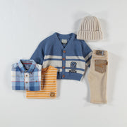 Chemise bleue à carreaux, bébé