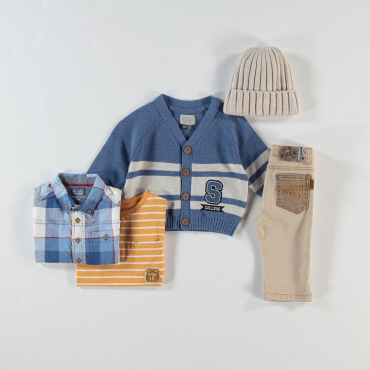 Chemise bleue à carreaux, bébé